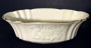 Lenox China Harvest Centerpiece Bowl Hand Decorated W/ 24 Kt Gold