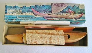Vintage Anekona Hawaii Hawaiian Outrigger Canoe Model Kit