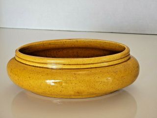Vintage Haeger Ceramic Art Pottery Oval Planter Mustard Yellow Gold Speckled Mcm