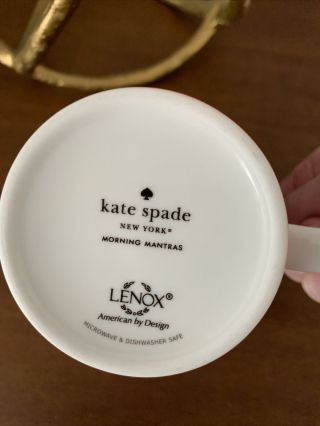 Kate Spade York Lenox Morning Mantras Mug Cup How Sweet it is RED 12 oz 3
