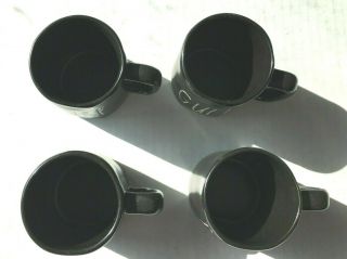 Rae Dunn Black Espresso Cups Set of 4 SIP GULP DRINK SLURP Artisan Magenta 3