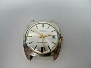 Vintage Ingersoll Shock Resistant Swiss Mechanical Silver Tone Watch Face J13