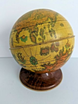 Vintage 1960s Ohio Art Lithograph Metal Globe Bank