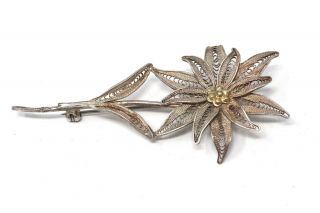 A Fantastic Vintage Sterling Silver 925 Flower Filigree Design Brooch 1391