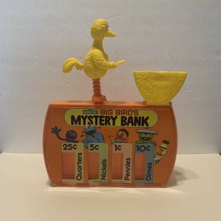 Vintage 1986 Sesame Street Big Bird’s Mystery Bank Ideal Toy Coin Bank