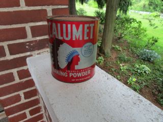 Vintage Calumet Baking Powder 10 Lb Tin Can General Store Display Primitive 2