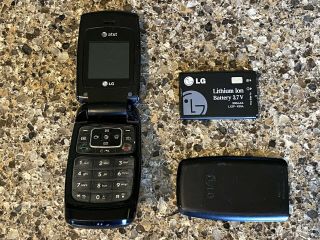 Vintage Tiny Compact Lg Ce110 Flip Phone At&t Cellphone Complete W/batt