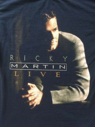 Vintage 1999 Ricky Martin " Livin La Vida Loca " Live Tour Concert Shirt Latin Pop