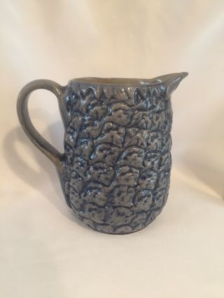 1990 Bbp Beaumont Brothers Pottery Cobalt Stoneware Pitcher 7 Inches Tall