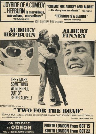 A4 Advert Two For The Road Audrey Hepburn Albert Finney Eleanor Bron Nadia Gray