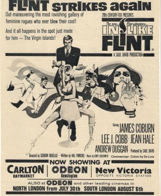 A4 Advert In Like Flint James Coburn Lee J Cobb Jean Hale Andrew Duggan