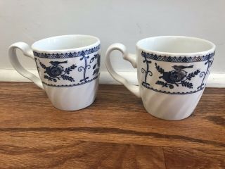 Set Of 2 Johnson Brothers Indies Blue Mugs