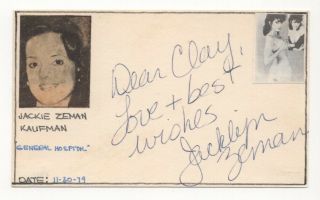 Jacklyn Zeman - Actress: General Hospital - Autographed 3x5 Card