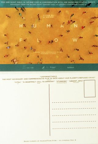 Human Flow Film Postcards X 2 - Al Weiwei - Refugee Crisis