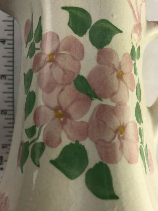 Vintage CASH FAMILY Pottery Sm.  Creamer Pitcher Hand Painted Pink Green 2