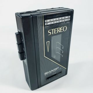 Vintage Sharp Am - Fm Radio Stereo Cassette Tape Player / Jc - 126 (bk) Black