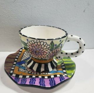 Charma Designs Mcgovney Camarot Porcelain Tea Cup And Saucer/ Dessert Plate