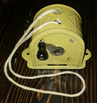 Vintage Double Clothes Line Reel Wall Mount Yellow 12 