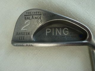 Vintage Ping Rail Karsten Iii Blue Dot 2 Iron Golf Club Steel Shaft Rh