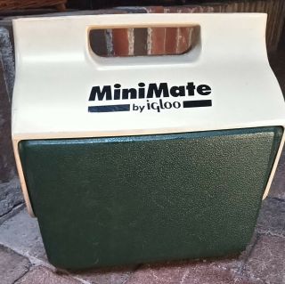 Vtg Igloo Mini Mate Cooler Lunchbox 6 Pack Hunter Green Made In Usa Push Button