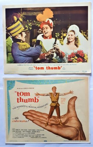 Tom Thumb 1958 Us Film Lobby Cards X 2 Russ Tamblyn June Thorburn Alan Young