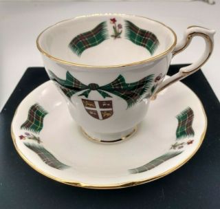 Royal Adderly Bone China Cup & Saucer " Newfoundland Tartan " Pattern