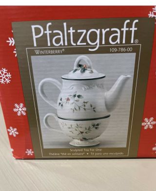 Pfaltzgraff Winterberry Sculpted Tea For One 3 Piece Teapot Set
