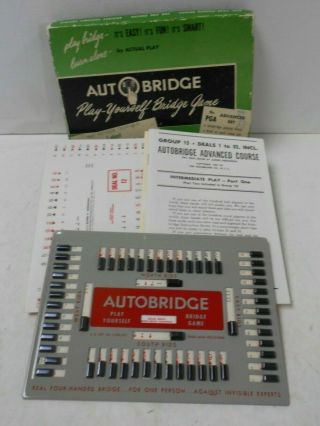 Vintage Auto Bridge Play - Yourself Bridge Game Complete E27