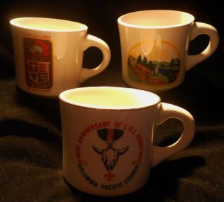 4 Rare Vintage Boy Scouts Of America Leader Mugs Columbia Pacific Council