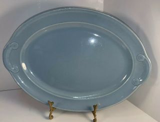 Vintage 1940s Taylor Smith Taylor Lu - Ray Blue Pastel 13 " Oval Serving Platter