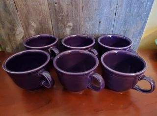 Fiesta Ware Homer Laughlin Coffee/tea Cups,  Plum Set Of 6 -