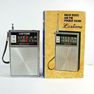 Vintage Luxtone Pfm - 870 Solid State Am/fm Pocket Radio