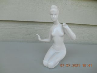 Royal Dux Porcelain Figurine - Seated Nude Woman - Bohemia