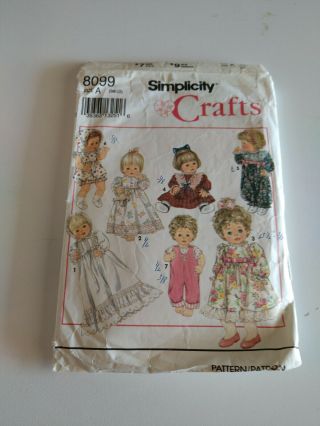 Baby Doll Clothing Pattern - - - Fits 3 Sizes Vintage S 8099 And S 2124