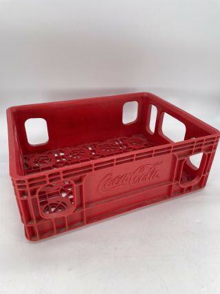 Vintage Coca Cola Red Plastic Carrier Case Crate Coke 15.  25 X 11.  5 X 5.  5 Inches