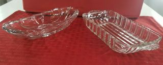 Vintage Bohemia Czech Hand Cut 24 Leaded Crystal Heavy Candy Dishes