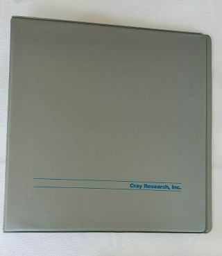 1 Cray Research Inc Vintage Gray Binder 2 " Supercomputer Computer -