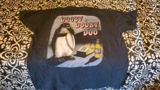 Vintage 90s 1996 Budweiser Bud Ice Beware The Penguins Dooby Dooby T - Shirt L