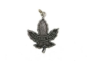 Vintage Sterling Silver Niagara Falls Maple Leaf Charm 1885/t/f2 - F