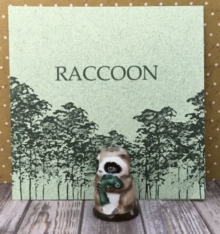 Vintage 1982 Raccoon Friends Of The Forest Thimble Franklin Porcelain