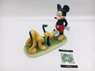 Walt Disney Productions Vintage Ceramic Figure Mickey Mouse & Pluto Good Cond.
