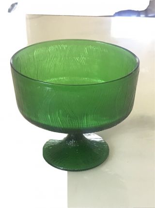Vintage Hoosier Glass 4032 Collectibles Compote Green 5 1/2 " Tall 6 1/2 " Wide