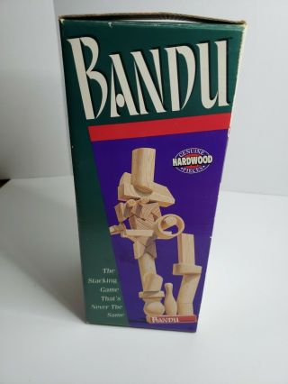 Bandu Wooden Block Stacking Game 1991 Milton Bradley Vintage 100 Complete