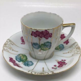 Vintage Occupied Japan Ucagco China Tea Cup And Saucer White Pink Gold Floral