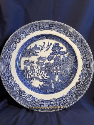 Johnson Brothers Dinner Plate Blue Willow Staffordshire England