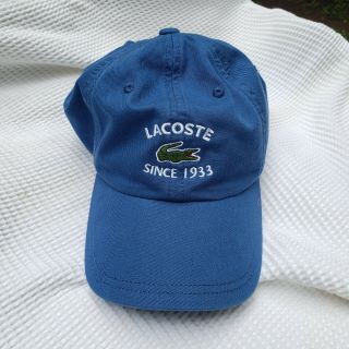 Vtg Lacoste Alligator Since 1933 Hat Blue Green Strapback Adult Dad Golf Cap Euc