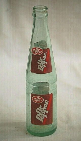 Old Vintage Advertising Dr.  Pepper Beverages Soda Pop Bottle Glass 10 Oz.