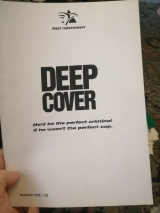 Deep Cover Rare Pressbook Jeff Goldblum Larry Fishburne Charles Martin Smith