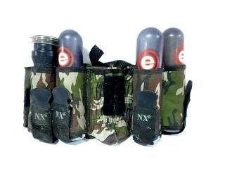 Vintage Nxe Paintball Belt W\ 4 Container Pods - 4,  1 Pod & Tank
