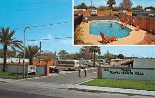 Tempe Arizona Travel Trailer Villa Multiview Vintage Postcard K37382